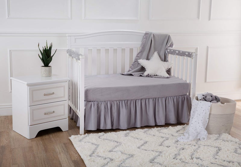 TL Care Heavenly Soft Chenille Fitted Crib Sheet 28" x 52", Warm and Cozy Neutral Chenille Sheet, Gray, for Boys and Girls, Fits Crib and Toddler Bed mattresses - Image 4